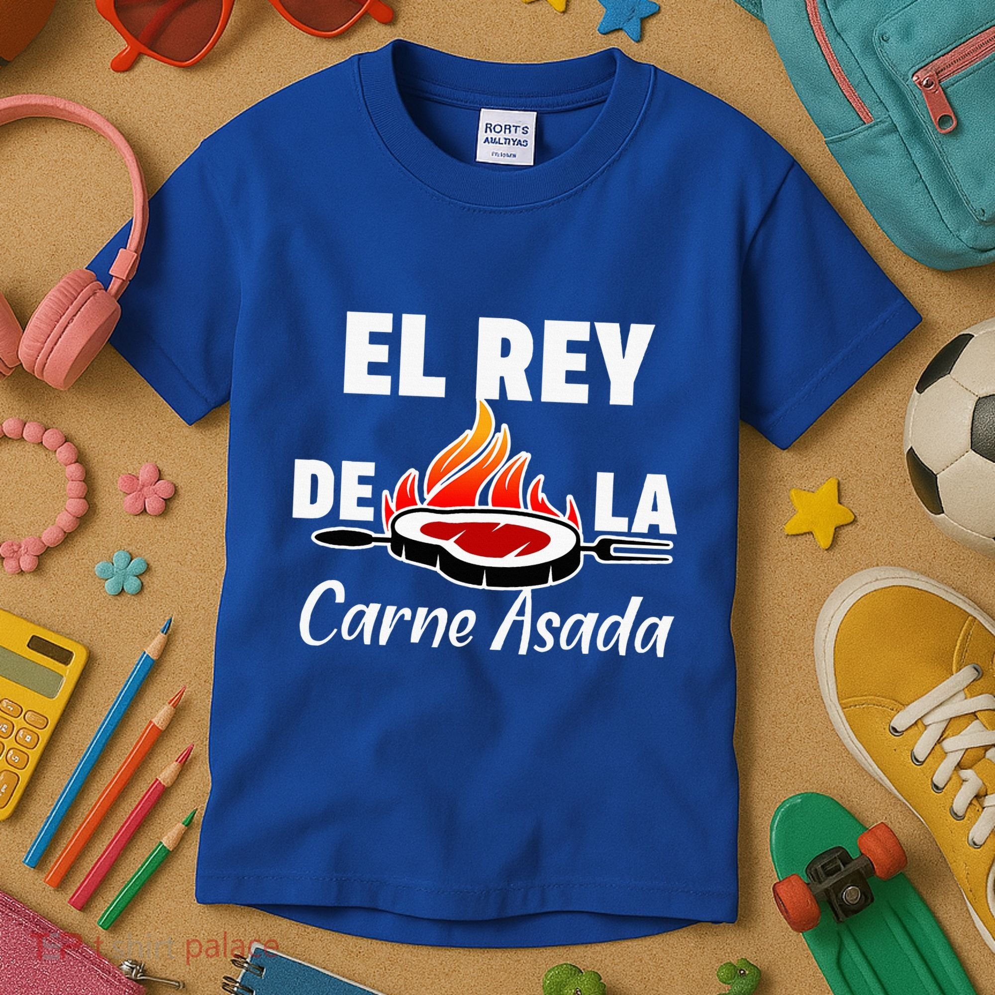 Latino Dad El Rey De La Carne Asada Kids T-Shirt