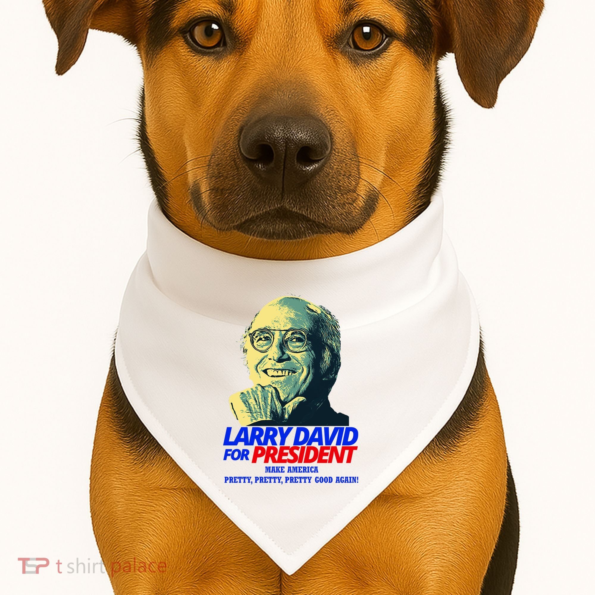 Larry David For President Make America Pretty Good Again USA-Made Doggie Bandana