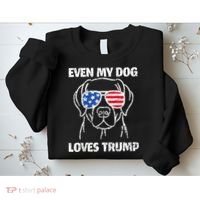 Labrador Dog Flag Sunglasses Even My Dog Loves Trump 2024 Sweatshirt thumb 2