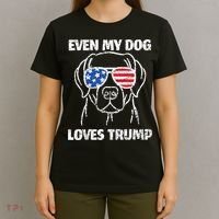 Labrador Dog Flag Sunglasses Even My Dog Loves Trump 2024 T-Shirt thumb 4