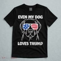 Labrador Dog Flag Sunglasses Even My Dog Loves Trump 2024 T-Shirt thumb 5