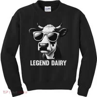 Legend Dairy Funny Farmer Cow Farmer Pun Kids Sweatshirt thumb 0