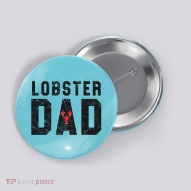 Lobster Dad Funny Vintage Black Gift Button