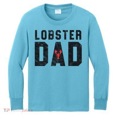 Lobster Dad Funny Vintage Black Gift Kids Long Sleeve Shirt