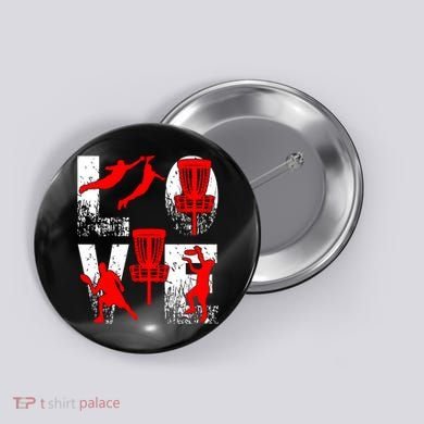 Love Disk Golf Vintage Fun Golfing Button