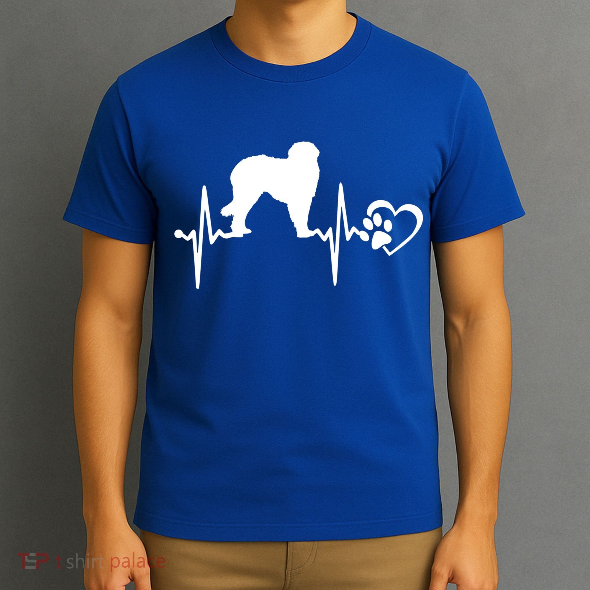 Leonberger Dog Heartbeat Paw Love Funny Puppy Lover Funny Gift T-Shirt