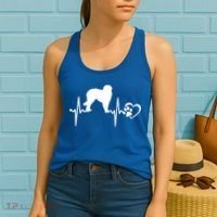 Leonberger Dog Heartbeat Paw Love Funny Puppy Lover Funny Gift Women's Tank Top thumb 2