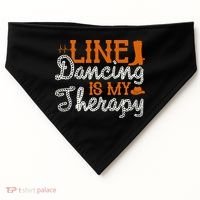 Line Dancing Is My Therapy Line Dance USA-Made Doggie Bandana thumb 0