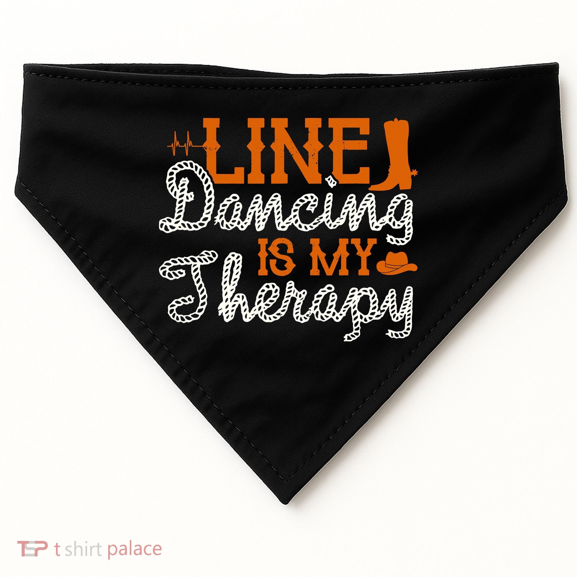 Line Dancing Is My Therapy Line Dance USA-Made Doggie Bandana