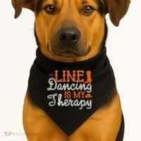 Line Dancing Is My Therapy Line Dance USA-Made Doggie Bandana thumb 1