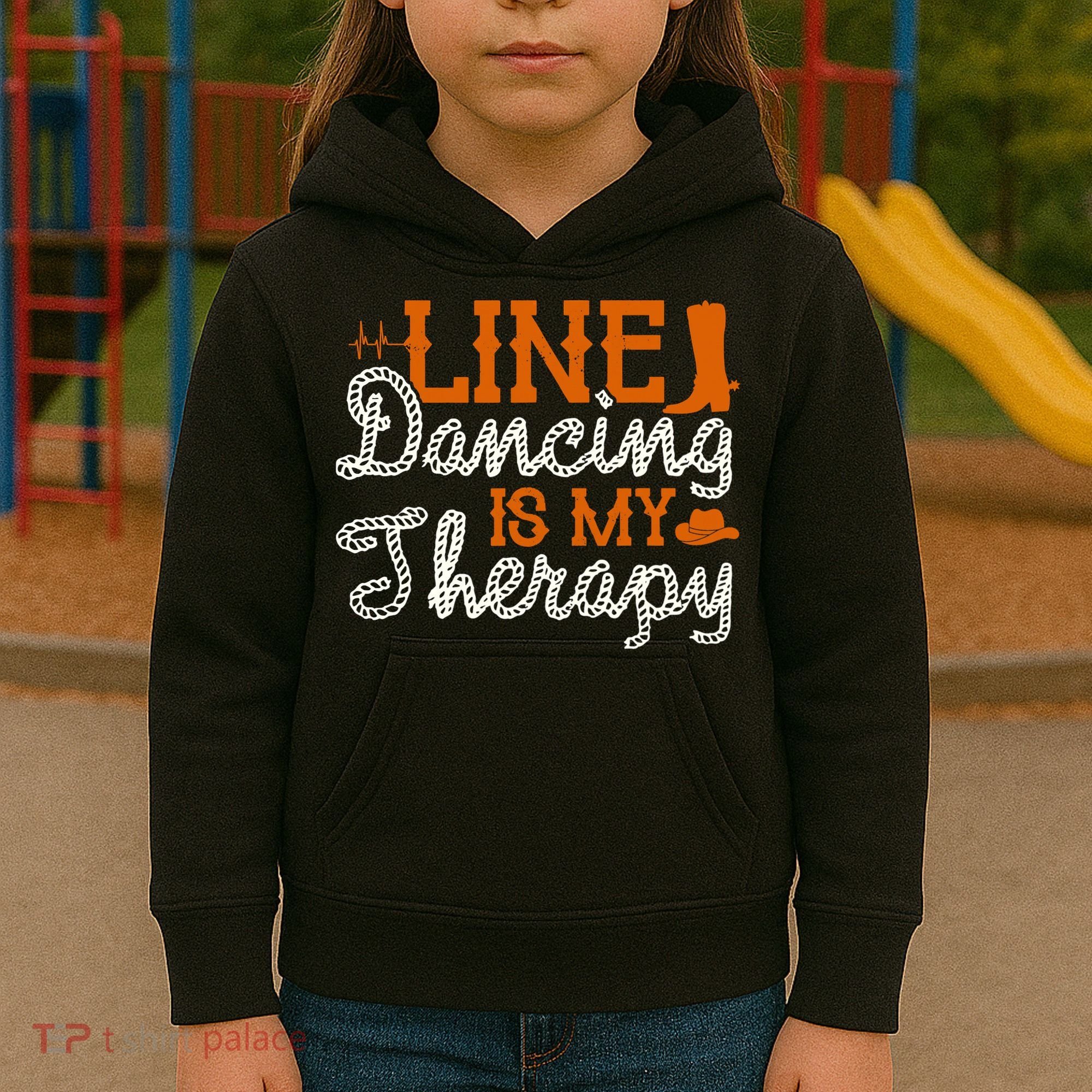 Line Dancing Is My Therapy Line Dance Kids Hoodie
