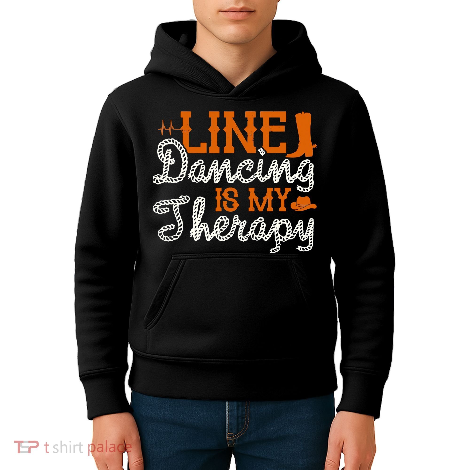 Line Dancing Is My Therapy Line Dance Kids Hoodie