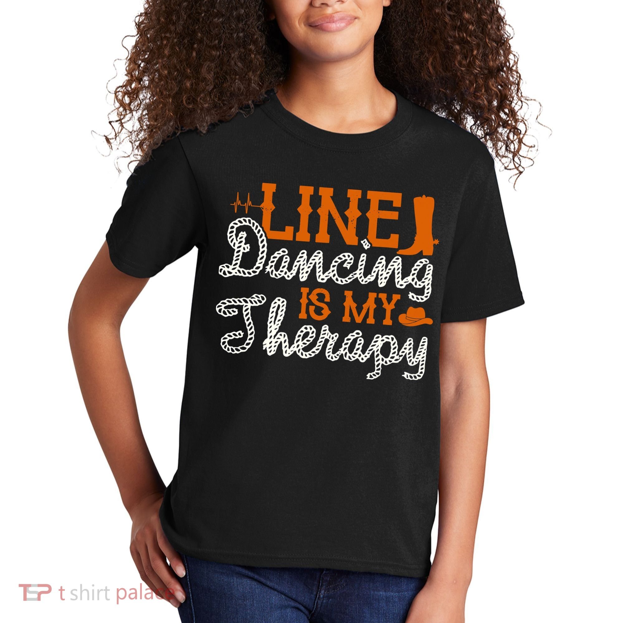 Line Dancing Is My Therapy Line Dance Kids T-Shirt