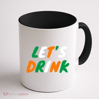 Lets Drink Irish Flag Colors St Patrick's Day Coffee Mug back