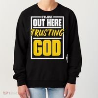 Leopard Daisy I'm Just Out Here Trusting God Christian Gift Women's Sweatshirt thumb 0
