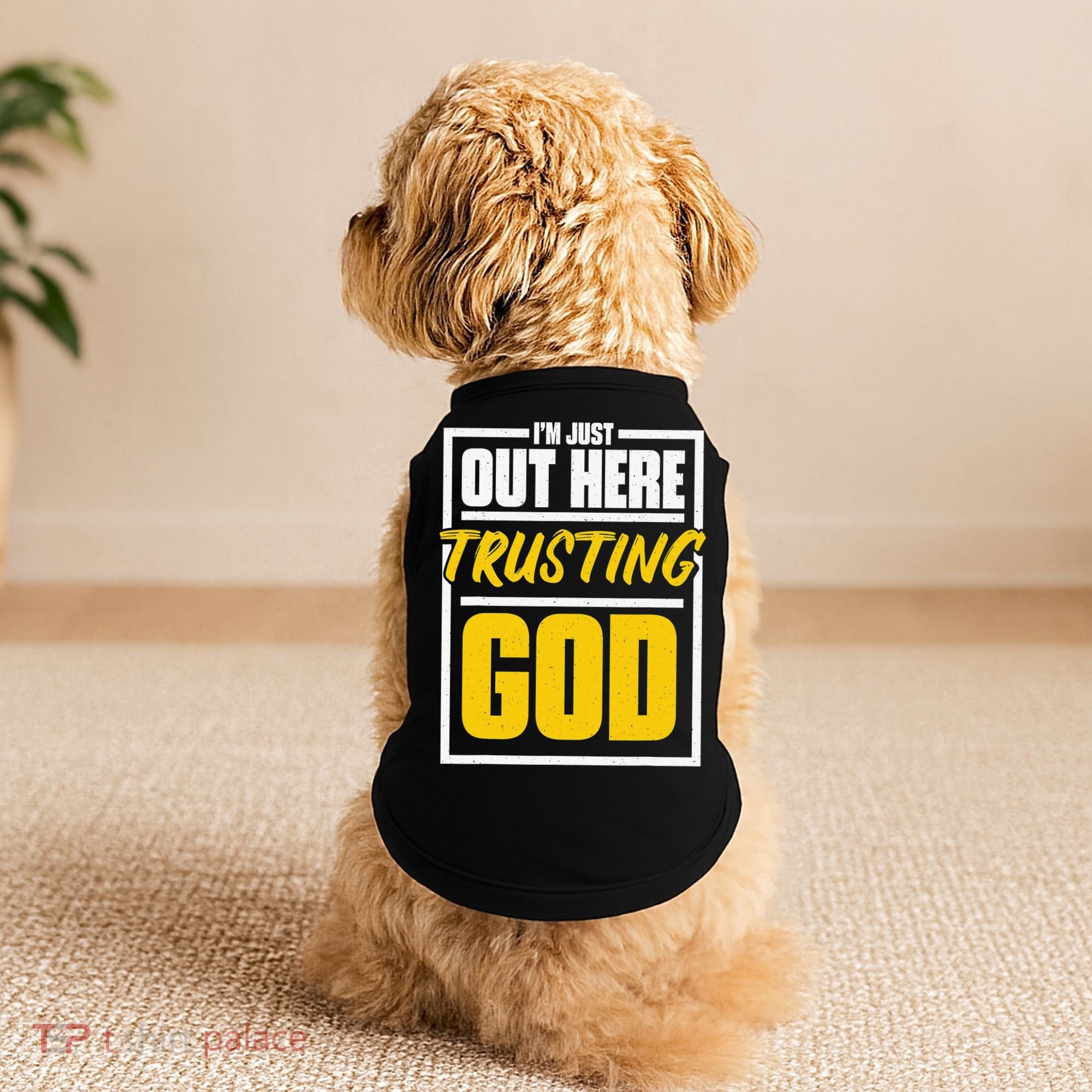 Leopard Daisy I'm Just Out Here Trusting God Christian Gift Doggie Tank