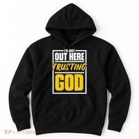 Leopard Daisy I'm Just Out Here Trusting God Christian Gift Hoodie thumb 0