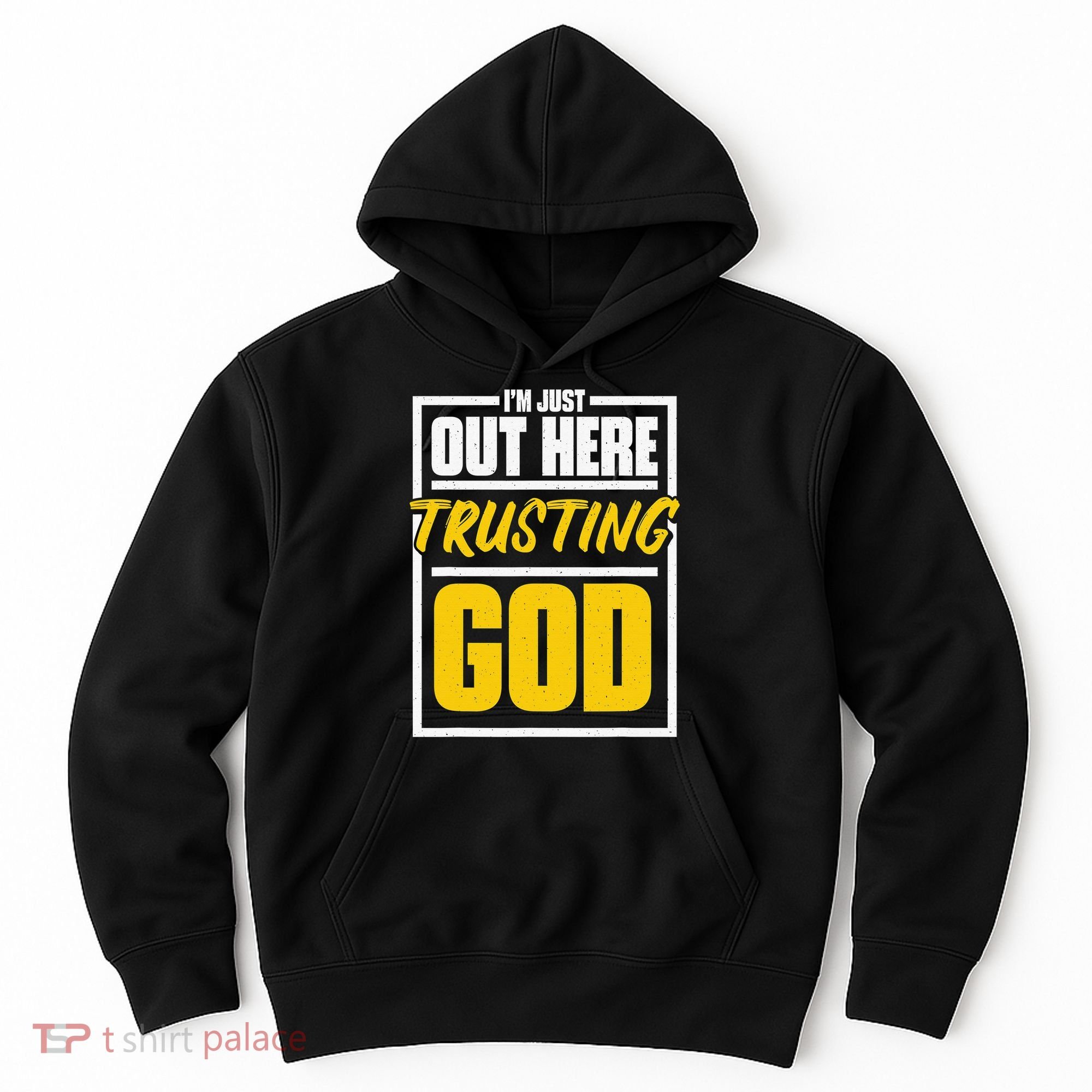 Leopard Daisy I'm Just Out Here Trusting God Christian Gift Hoodie