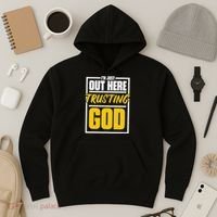 Leopard Daisy I'm Just Out Here Trusting God Christian Gift Hoodie thumb 3