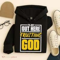 Leopard Daisy I'm Just Out Here Trusting God Christian Gift Hoodie thumb 4