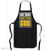 Leopard Daisy I'm Just Out Here Trusting God Christian Gift Apron thumb 0