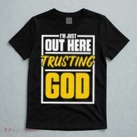 Leopard Daisy I'm Just Out Here Trusting God Christian Gift T-Shirt thumb 5