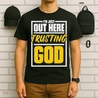 Leopard Daisy I'm Just Out Here Trusting God Christian Gift T-Shirt thumb 6