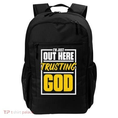 Leopard Daisy I'm Just Out Here Trusting God Christian Gift Backpack
