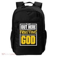Leopard Daisy I'm Just Out Here Trusting God Christian Gift Backpack thumb 0