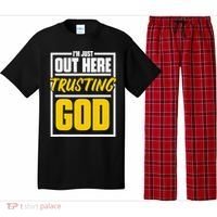 Leopard Daisy I'm Just Out Here Trusting God Christian Gift Pajama Set thumb 0