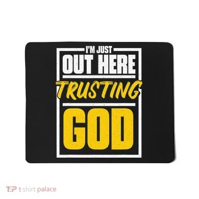 Leopard Daisy I'm Just Out Here Trusting God Christian Gift Mousepad