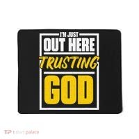 Leopard Daisy I'm Just Out Here Trusting God Christian Gift Mousepad thumb 0