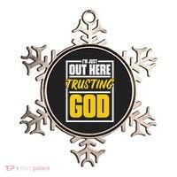 Leopard Daisy I'm Just Out Here Trusting God Christian Gift Ornament thumb 0