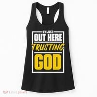 Leopard Daisy I'm Just Out Here Trusting God Christian Gift Women's Tank Top thumb 0