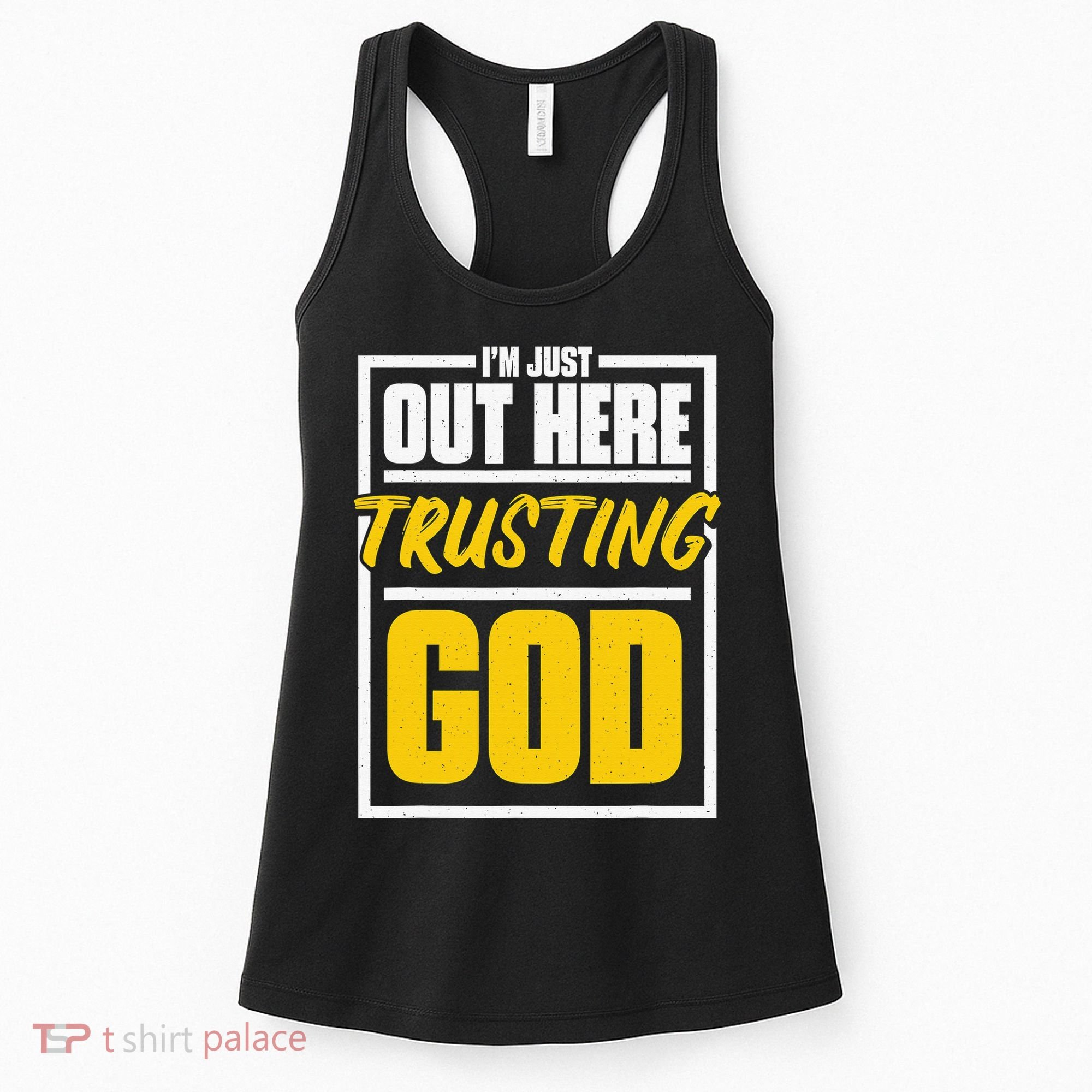Leopard Daisy I'm Just Out Here Trusting God Christian Gift Women's Tank Top
