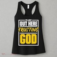 Leopard Daisy I'm Just Out Here Trusting God Christian Gift Women's Tank Top thumb 3