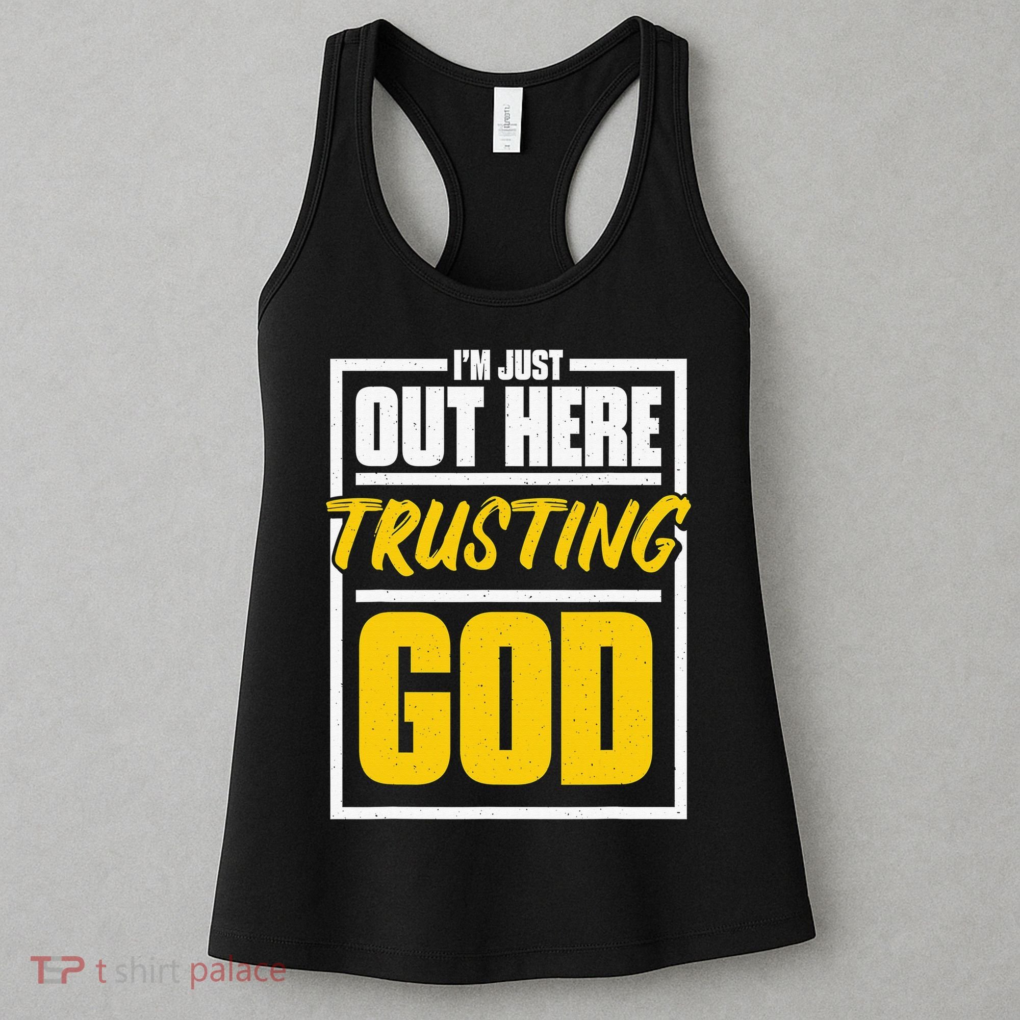 Leopard Daisy I'm Just Out Here Trusting God Christian Gift Women's Tank Top