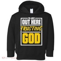 Leopard Daisy I'm Just Out Here Trusting God Christian Gift Toddler Hoodie thumb 0