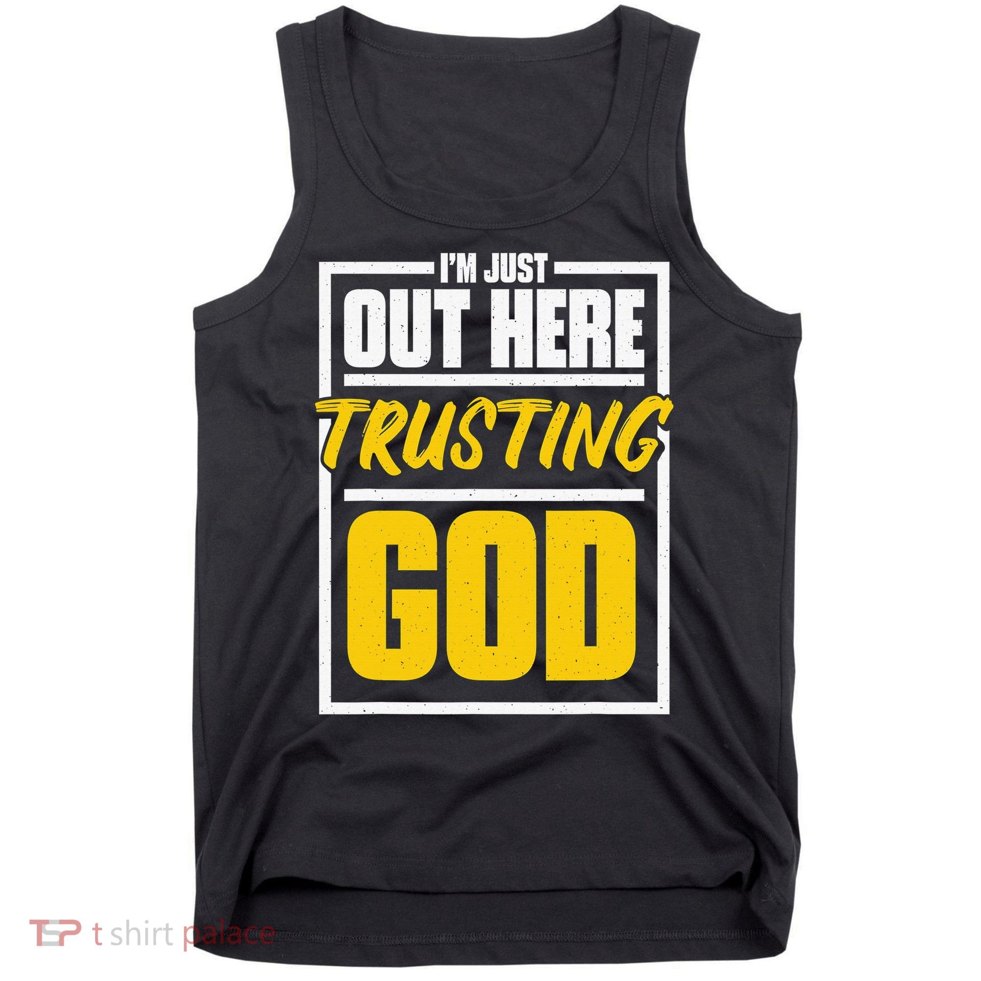 Leopard Daisy I'm Just Out Here Trusting God Christian Gift Tank Top