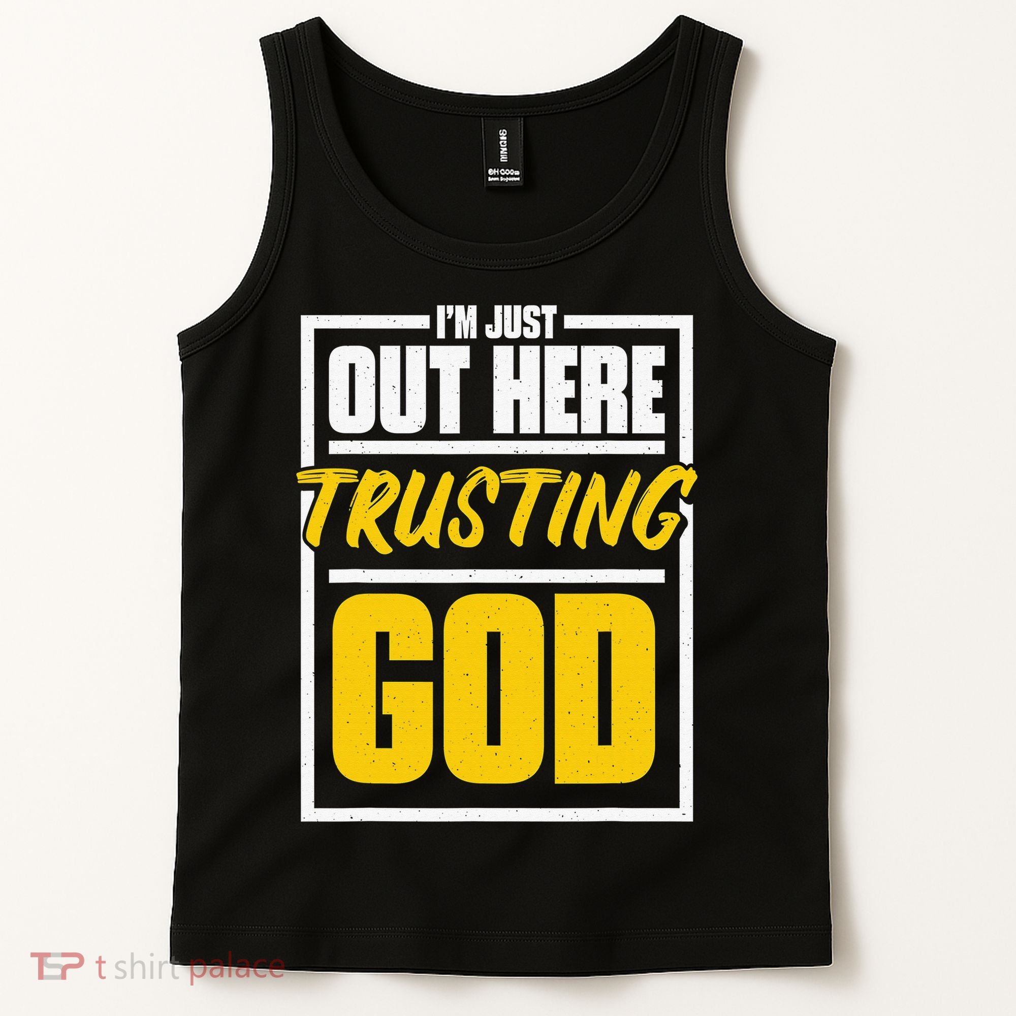 Leopard Daisy I'm Just Out Here Trusting God Christian Gift Tank Top