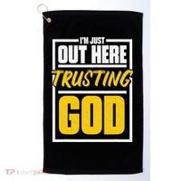 Leopard Daisy I'm Just Out Here Trusting God Christian Gift Golf Towel thumb 0