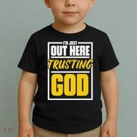 Leopard Daisy I'm Just Out Here Trusting God Christian Gift Toddler T-Shirt thumb 2