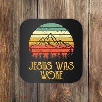 Liberal Democrat Jesus Was Woke Christian Coaster thumb 0
