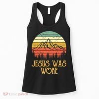 Liberal Democrat Jesus Was Woke Christian Women's Tank Top thumb 0