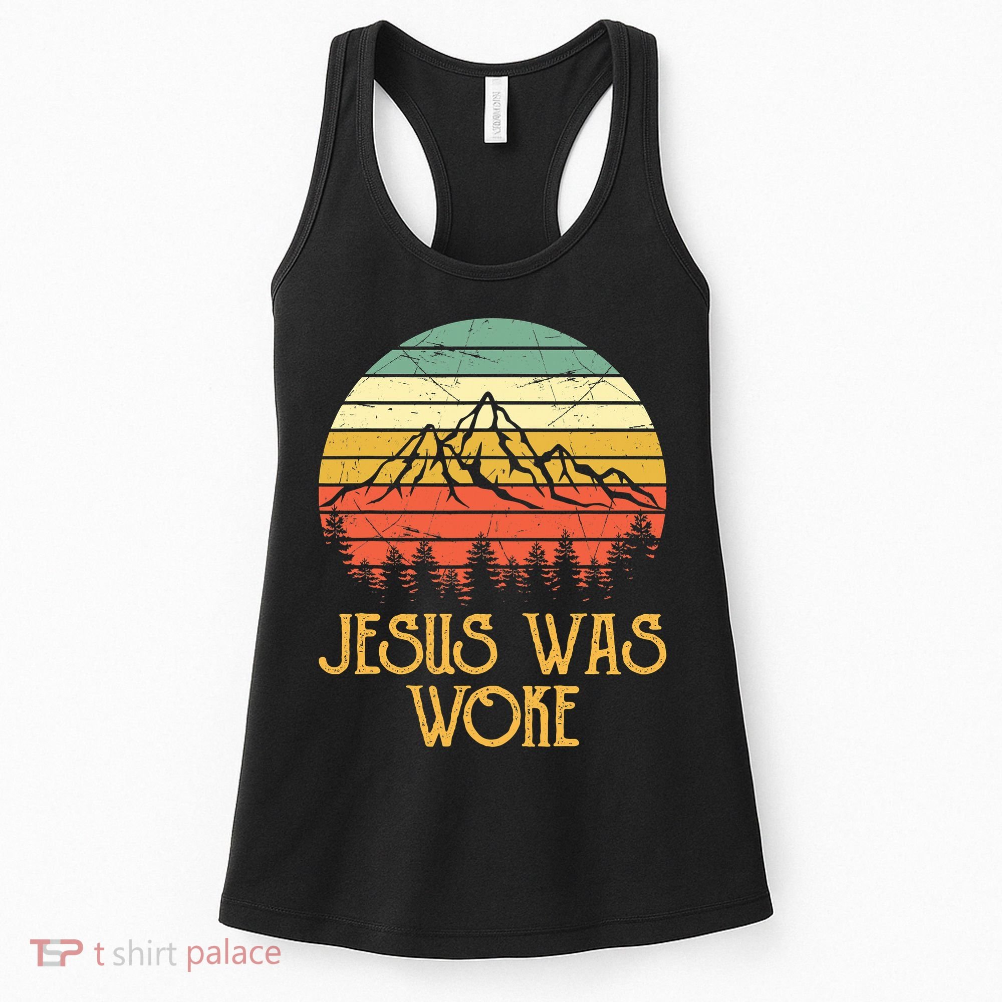 Liberal Democrat Jesus Was Woke Christian Women's Tank Top