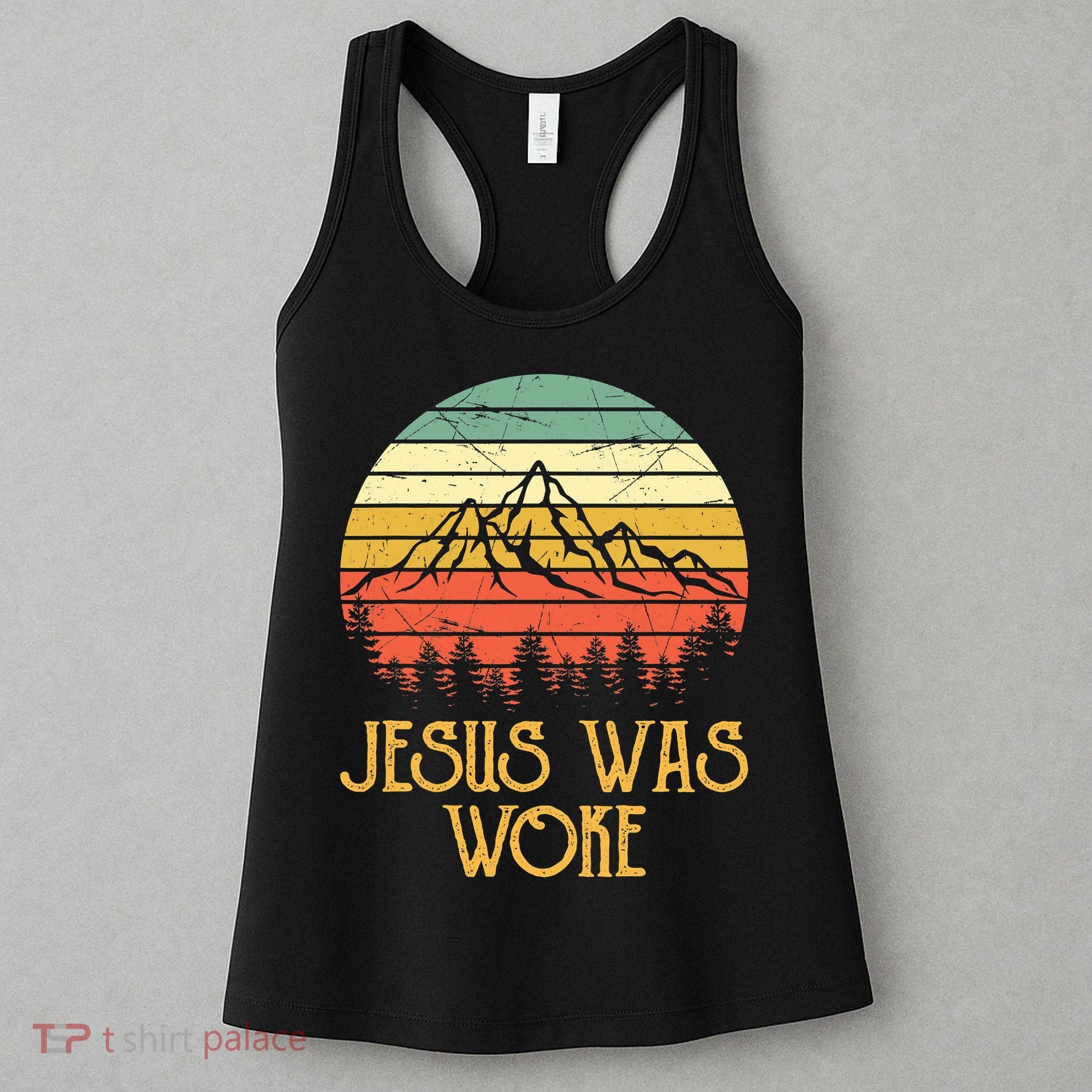 Liberal Democrat Jesus Was Woke Christian Women's Tank Top