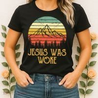 Liberal Democrat Jesus Was Woke Christian Women's T-Shirt thumb 2