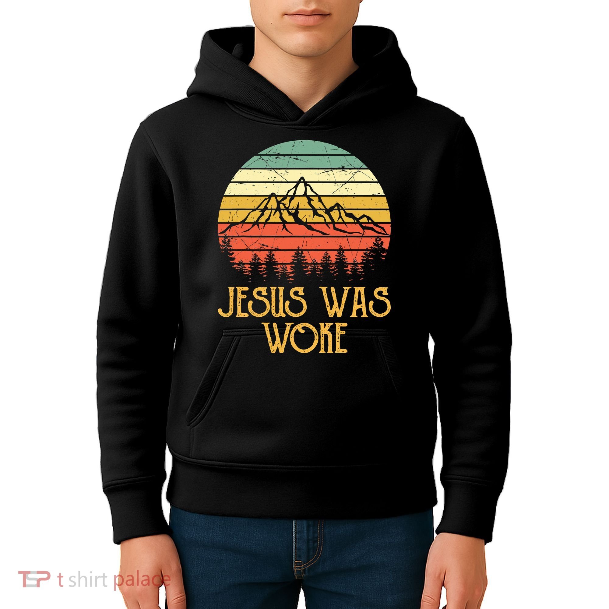 Liberal Democrat Jesus Was Woke Christian Kids Hoodie