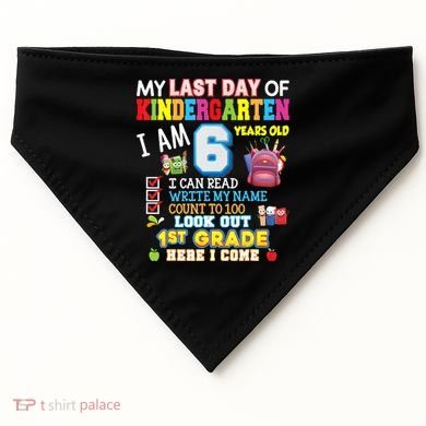 Last Day Kindergarten 1st Grade Here We Come Graduation For Kid USA-Made Doggie Bandana