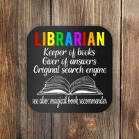 Librarian Definition Library Worker Day Coaster thumb 0